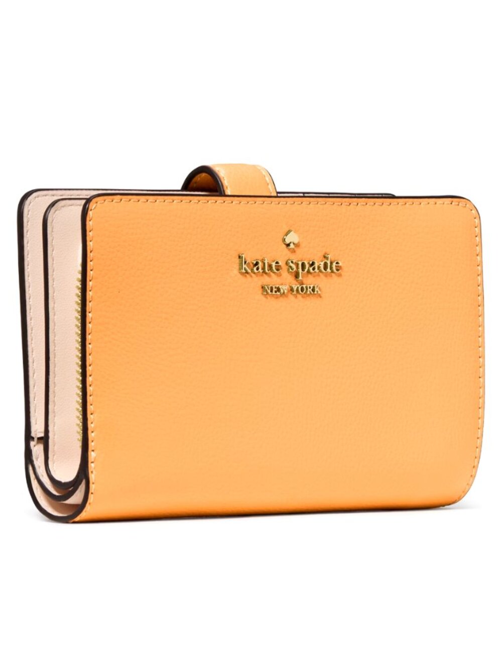 New Kate Spade Medium Compact Bifold Wallet Pebble Leather Desert Sunset